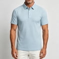 thumbnail image 4 of hoksml Men's Cooling Quick Dry Mesh Short Sleeve Collared Shirt 3 Button Placket Raglan Sleeve Breathable Golf Top for Business Daily Outdoor Travel, 4 of 9