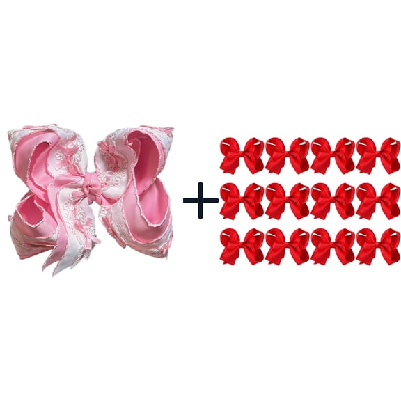 JoyBowie 13pcs solid color bow hair accessory for girls with alligator clip, suitable for everyday hairstyles.