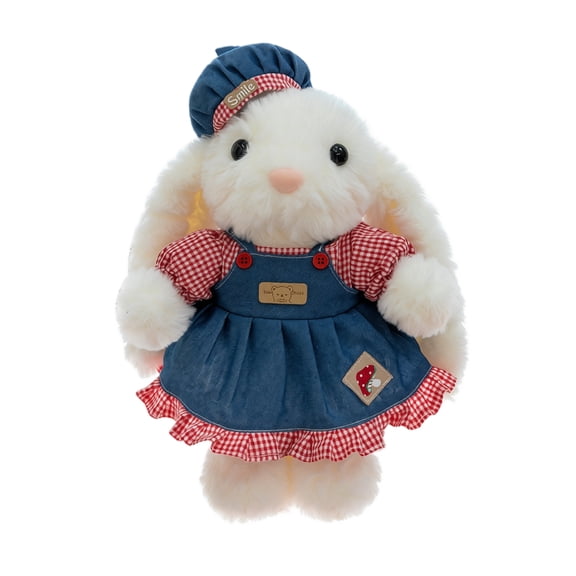 Bunny Plush Toy, Soft Cute Dressed Rabbit Stuffed Animal, 11.8 inch Fluffy Plush Doll for Kids and Adults, Perfect for Home Decor Playtime and Birthday Gift