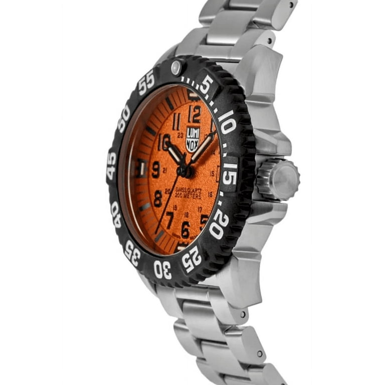 Luminox Navy Seal Quartz Diver Men's Watch, Orange Dial, Stainless