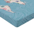 thumbnail image 2 of Ambesonne Hippie Fitted Sheet, World Continents, Twin Size, Pale Blue White, 2 of 3