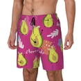 thumbnail image 2 of Uemuo Pink Green Avocado Pattern Mens Swim Trunks Quick Dry Board Shorts with Mesh Lining, Stretch Beach Shorts Quick Dry No-Chafing Board Shorts-3X-Large, 2 of 9