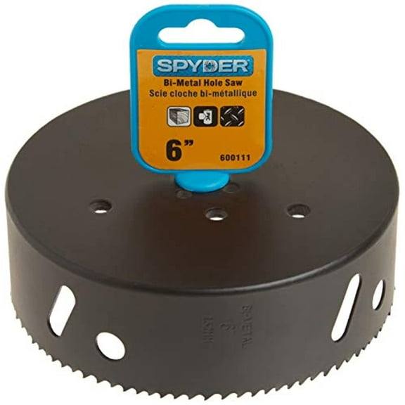 Spyder 6 Inch Bi Metal Steel Deep Cut Hole Saw Cutter for Wood and Plastics