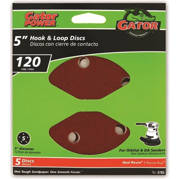 ALI INDUSTRIES 3783 5 PacK 5" 120 Grit Sanding Disc