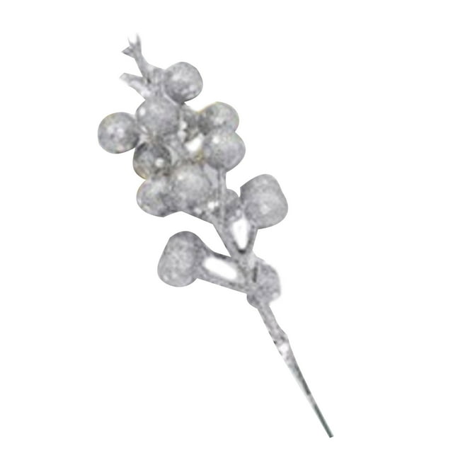 kurtrusly 20x Simulation Fruit Berries Christmas Tree Decoration Supplies Christmas Tree Simulation Fruit silver