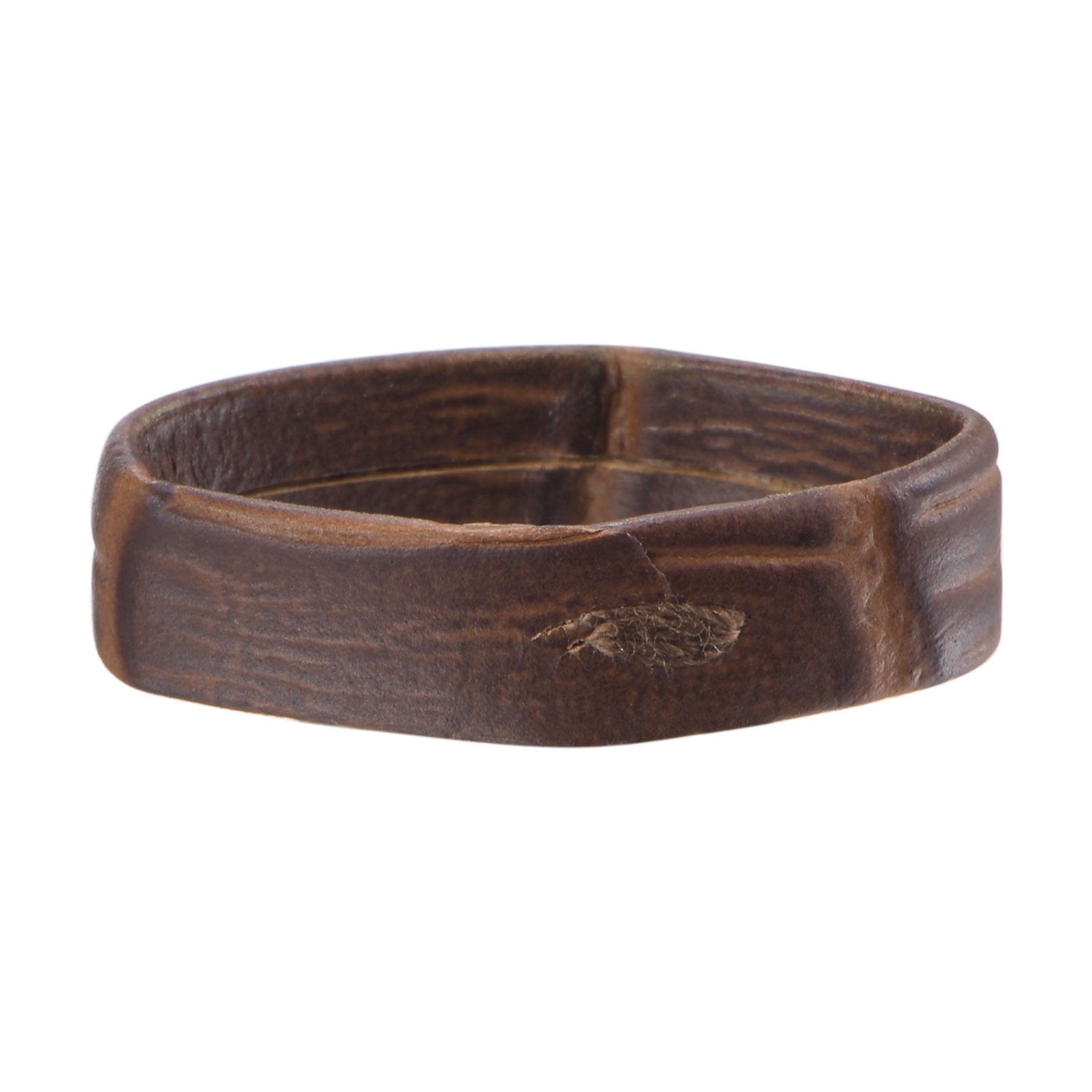 Unique Bargains PU Leather Loops Retaining Ring Keeper Dark Brown