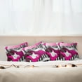 thumbnail image 3 of Ambesonne City Throw Pillow Cover 4 Pack, Urban Bass Guitar Rock, 16", Hot Pink Pale Grey Black, 3 of 6