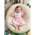 thumbnail image 6 of BemeyourBBs Toddler Baby Girl Summer Plaid Gingham Dress 6 12 18 24 Months 2 3 4 Years Whale Embroidered Plaid Bows Ruffled Trim Crew Neck Short Sleeve A Line Casual Dress, 6 of 9