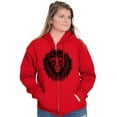 thumbnail image 3 of Lion Jungle Symbolic Spirit Animal Unisex Fleece Graphic Zip Up Hoodie Brisco Brands 2X, 3 of 5