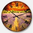 thumbnail image 1 of DesignArt Beautiful Lavender Field and Sunset Large Wall Clock, 1 of 2
