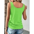 thumbnail image 2 of Womens U Neck Tank Tops Summer Sleeveless Loose Button Casual Henley Shirts Grass Green XXL, 2 of 8
