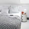 thumbnail image 5 of Chunky Knit Throw Blanket, Bundle with Knitted Throw Pillow - Bulky, Soft, Fluffy - Boho Gift, 5 of 5
