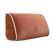 Velvet Headboard Wedge Pillow King Double Size Backrest Cushion for Bed with Removable Washable Cover Bedside Support Bolster Reading Pillow for Daybed Bunk Bed Dorm