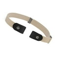 thumbnail image 2 of Unisex Belt Buckle-free Rubber Waist Belt Elastic Waist Strap for Trousers Pants Jeans, Beige, 2 of 9