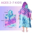 thumbnail image 2 of Catalonia Summer Kids Hooded Poncho Towel for Boys Girls, Super Soft & Absorbent Cotton Swimwear Cover-Ups, Bath Pool Beach Towels for 2-7 Years Old, 23.6"*26", Mermaid, 2 of 7
