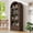 Brown, variant on Blotout 75" Tall Arched Kitchen Pantry Storage Cabinet, Farmhouse Wood Pantry Arched Cabinet with Drawer, Glass Door and Load-Bearing Steel Pipe for Dining Room Living Room