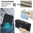 thumbnail image 5 of For Samsung Galaxy S24 FE 5G【RFID Blocking】Multi functional 2-in-1 Soft PU Leather Wallet Case Magnetic Flip Cover Multi-Card Slots Zipper Pocket With Detachable Shoulder Strap And Wrist Strap,Black, 5 of 8