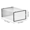 thumbnail image 3 of KFFKFF 12 Pack Stackable Shoe Storage Boxes, Modular Plastic Organizers for Shoes, Fits Up to US Size 11, Ideal for High Heels, Boots, Hats, and More, Black Frame, 3 of 9