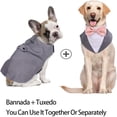 thumbnail image 2 of HQREA Dog Tuxedo for Large Dog, Pet Formal Wedding Suit with Bow Ties Collar for Birthday Party, 2 of 6