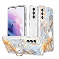 thumbnail image 1 of Case for Samsung Galaxy S21 FE, Slim Marble Design with Rotatable Ring Holder Kickstand Soft Bumper Protective Cover, 1 of 6