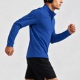 thumbnail image 6 of Men's 1/4 Zip Long Sleeve Athletic Pullover Top Fitted Breathable Casual Sweatshirt Comfy Tee for Tennis Running Jogging Hiking Wear(Blue,XXL), 6 of 9