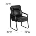 thumbnail image 6 of BizChair Black LeatherSoft Executive Side Reception Chair with Lumbar Support and Sled Base, 6 of 12