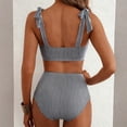 thumbnail image 4 of Delconic Women High Waist Bikini Set with Adjustable Shoulder Straps and Vertical Stripe Pattern Two Piece Swimsuit for Beach Pool, 4 of 4