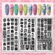 thumbnail image 3 of Juego de 3 placas para estampar uñas con diseños de flores y hojas. Plantillas para uñas con estampado floral ondulado., 3 of 7