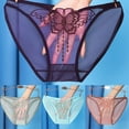 thumbnail image 4 of Fule Women Underwear Lace Mesh Comfortable See-through Breathable Large Size Briefs, 4 of 9
