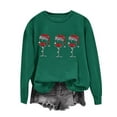thumbnail image 2 of QIUOMBBP Christmas Sweatshirts for Women Cute Xmas Graphic Print Long Sleeve Shirts Loose Fit Casual Crewneck Holiday Tops, Army Green, XL, 2 of 7