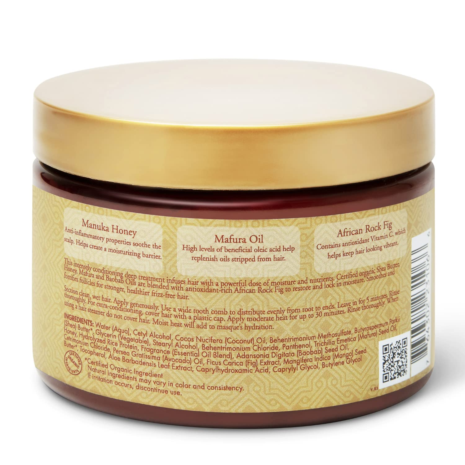 Shea Moisture Manuka Honey & Mafura Oil Intensive Hydration Hair Masque, with African Rock Fig & Baobab Oil, 12 Ounce - 2 pack