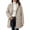Khaki, variant on Cilsoka Winter Coats for Women Fuzzy Fleece Notch Pea Plush Mid-Length Coat Casual Thick Warm Elegant Trendy Jackets Outerwear