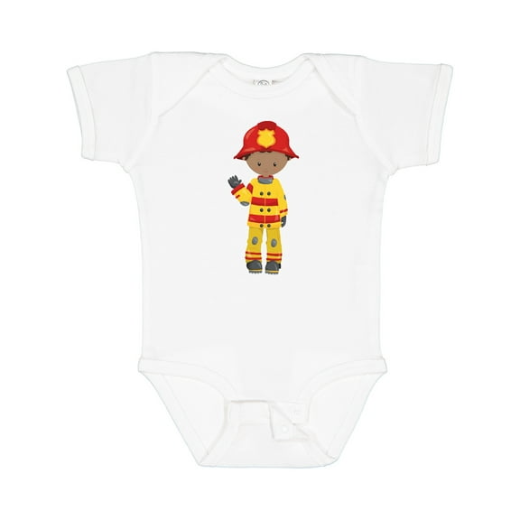 Inktastic African American Boy, Fireman, Firefighter Boys Baby Bodysuit
