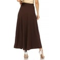 thumbnail image 3 of Women's Casual Solid High Waisted Flare A-line Long Skirt with Elastic Waistband, 3 of 6
