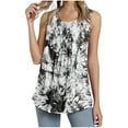 thumbnail image 3 of Tank Top for Women Summer Sleeveless Crew Neck Casual Dressy Tops Loose Fit Floral Print Shirts Fashion Blouses, 3 of 5