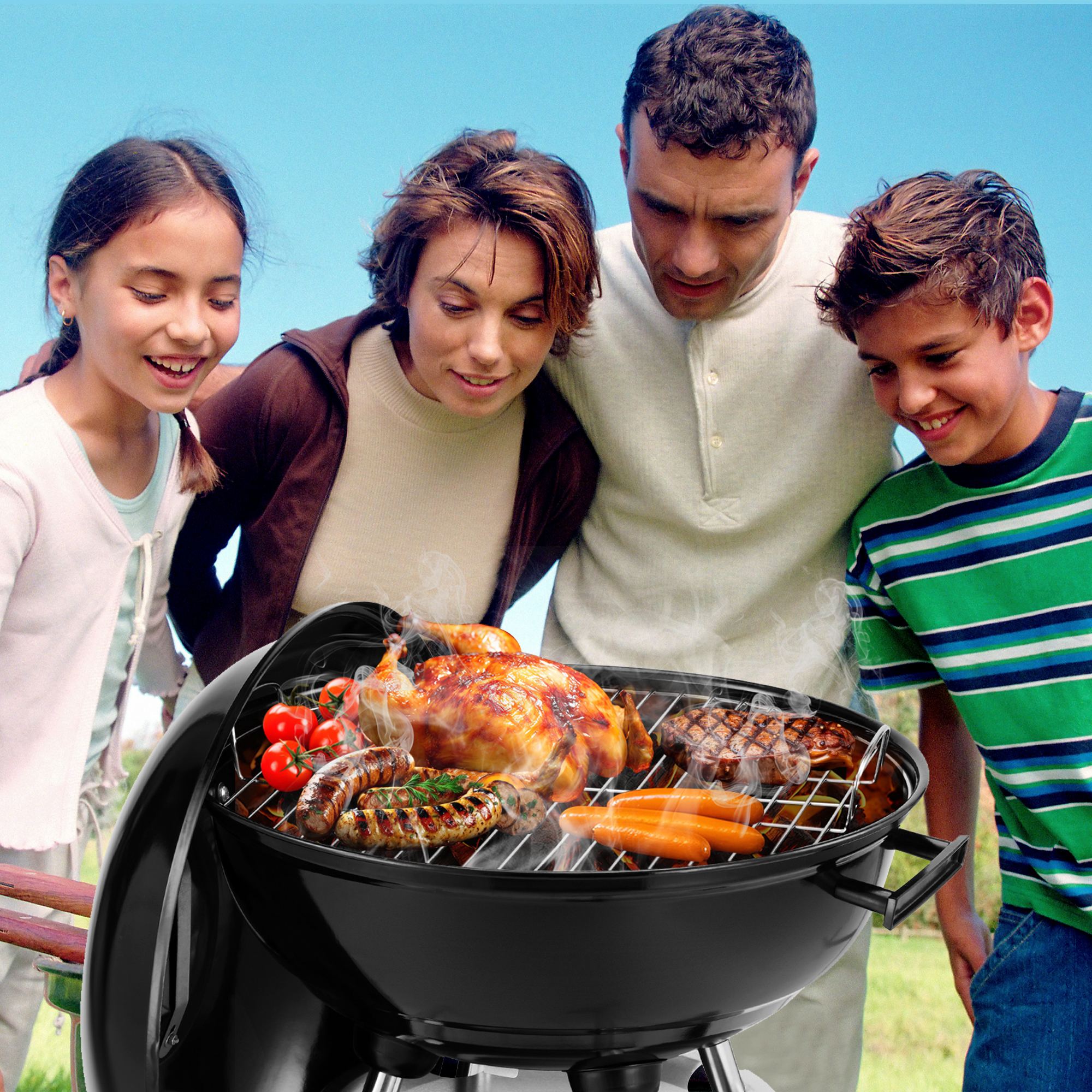 Segmart Kettle Charcoal Grill, 18 Inch Portable Camping BBQ Grill with Wheels for Outdoor Cooking Picnic Barbecue, Black - image 5 of 11