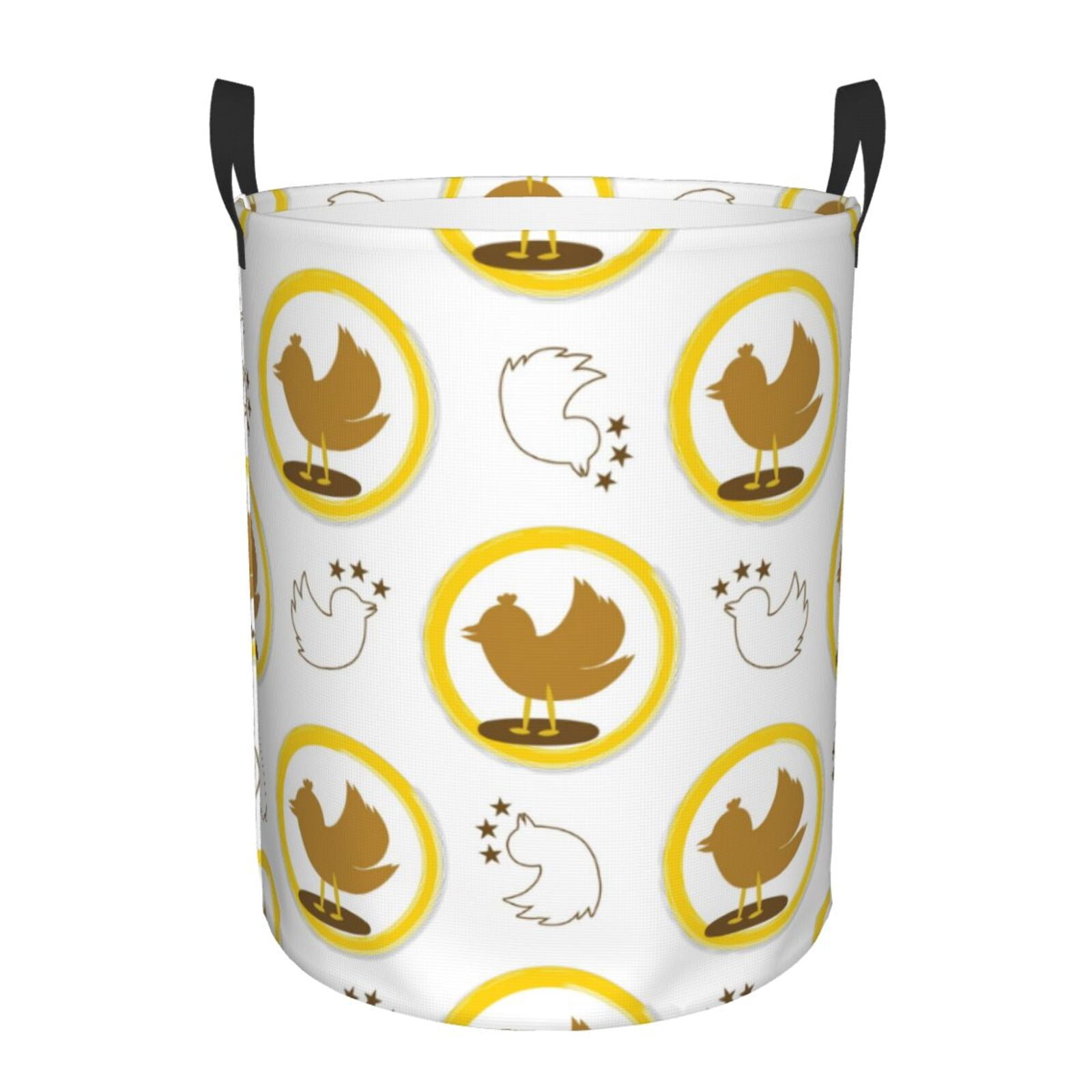 Tropical Bird Patchwork Print Laundry Basket