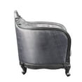 thumbnail image 6 of HomeRoots 43" Light Gray Fabric And Platinum Floral Tufted Arm Chair, 6 of 7