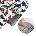 thumbnail image 5 of Honeii Cute Butterfly Pattern Bathroom Anti-Skid Pad Bathroom Mat Vintage Seamless Pattern Not-Slip Toilet Rug Set, 5 of 6