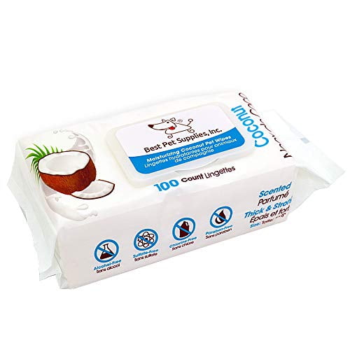 CoconutScented Moisturizing Pet Wipes for Dogs & Cats Extra Soft