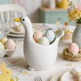thumbnail image 6 of HuiXinOu Easter Bird-Shaped Egg Holder, Ceramic Egg Tray, Egg Cup and Egg Bowl in One, Minimalist Design, Ideal for Easter Holiday Decor and Home Tabletop Display, 6 of 6