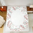 thumbnail image 5 of jejeloiu Cute Xmas Tree Twin Sheet Sets,Happy New Year Twin Fitted Sheet,White Green Red Flat Sheet For Girls,Microfiber Bedroom Decor,3 Pieces, 5 of 7