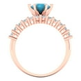 thumbnail image 4 of Clara Pucci 14K Rose Gold 1.66 Simulated Turquoise Engraveable Engagement Ring + Wedding Band Set, 4 of 7