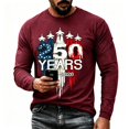 thumbnail image 4 of America 250 Shirt Casual Sporty Color Long Sleeve T Shirt Comfortable Athletic Fit Crew Neck Top For Daily Wear And Workout Activities For Men, 4 of 4