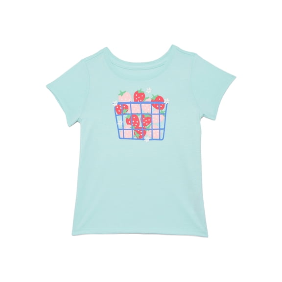 Wonder Nation Toddler Girls Tee with Short Sleeves, Sizes 18M-5T