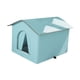 thumbnail image 3 of Casa para gatos al aire libre, refugio para gatos callejeros, cama para perros, cálida y aislada, cueva para gatitos, resistente a la intemperie y al Azul medio, 3 of 8