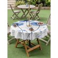 thumbnail image 5 of Outdoor Tablecloth with Umbrella Hole Zipper Flowers Dandelion Round Tablecloth 60" Waterproof Outside Table Cloth Watercolor Pastoral Spring Blue Floral Patio Table Cover Tablecloths for Picnic, 5 of 8