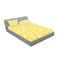thumbnail image 2 of Ambesonne Modern Fitted Sheet & Pillow Sham Set, Pineapple Fruit, Full, White and Yellow, 2 of 2