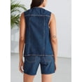 thumbnail image 4 of Denim Vest for Women Casual V Neck Button Down Sleeveless Jean Jacket, 4 of 4