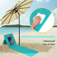 thumbnail image 4 of Tcbosik Beach Lounge Chair, Folding Lightweight Mat with Breathable Mesh Back, Portable Lounge Chair with Cooler Pocket for Outdoor Sand, Mint Green, 4 of 7